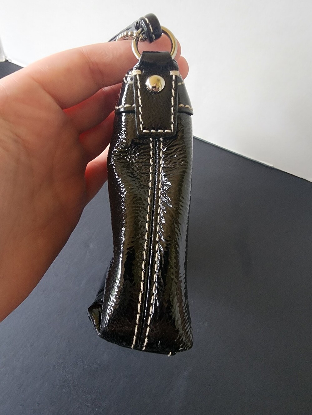 Coach Vintage Turnlock Mini Bag Wristlet, Black Patent Leather, EUC, 2004 - Picture 4 of 7